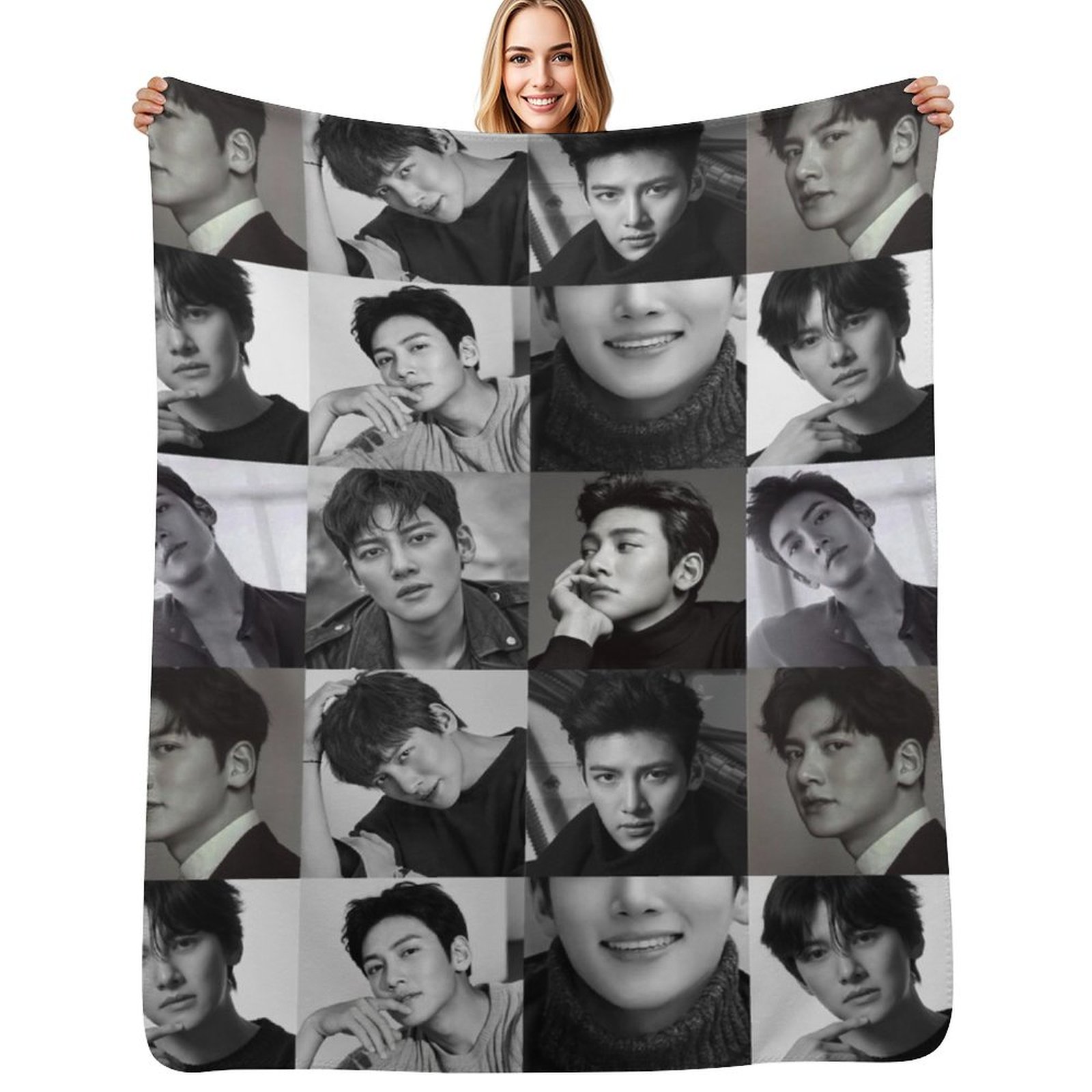 Anime Cosplay Idea - Ji Chang Wook Collage Throw Blanket