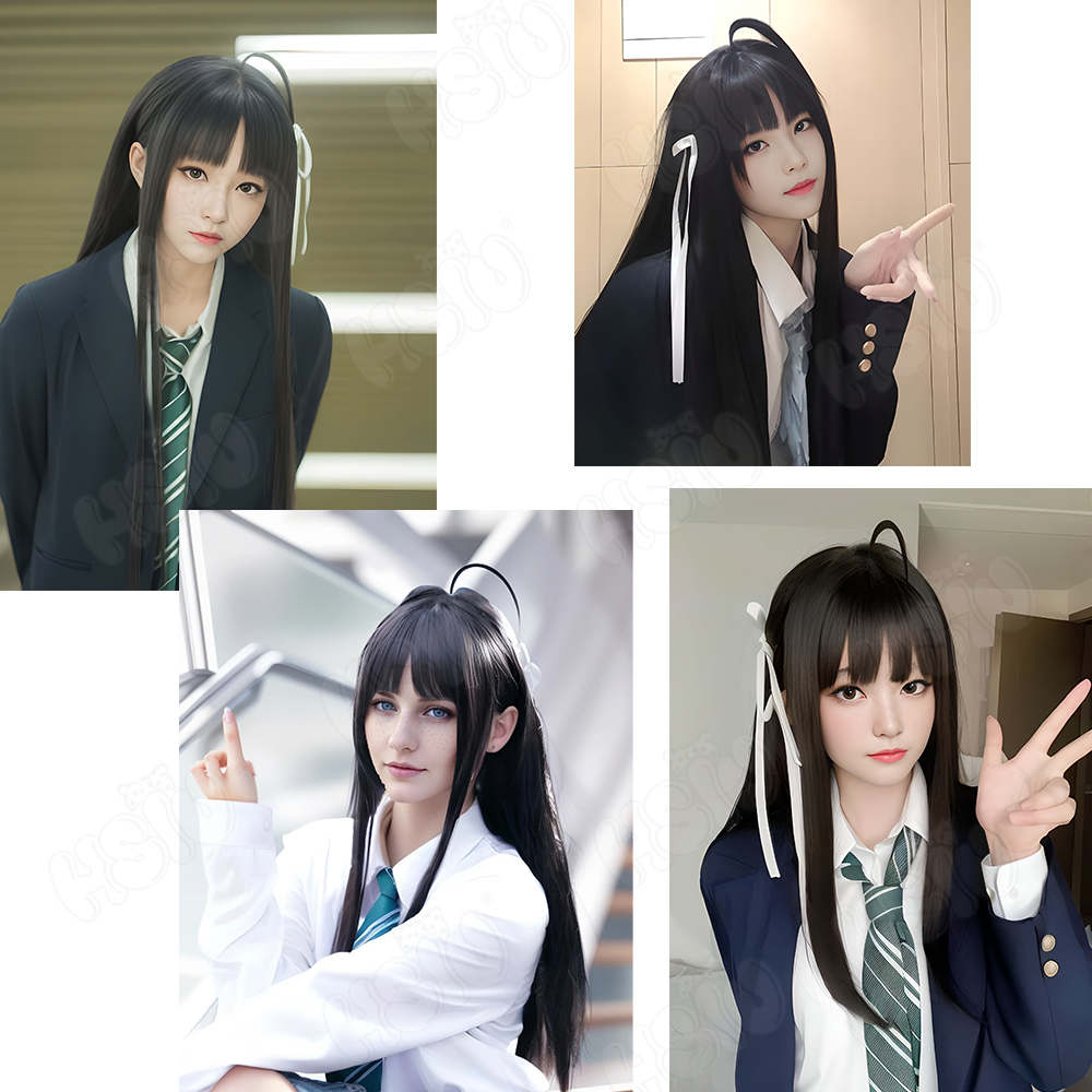 Awa Subaru Cosplay Wig HSIU 80 - đánh giá và giá Anime Cosplay Girl With Black Hair