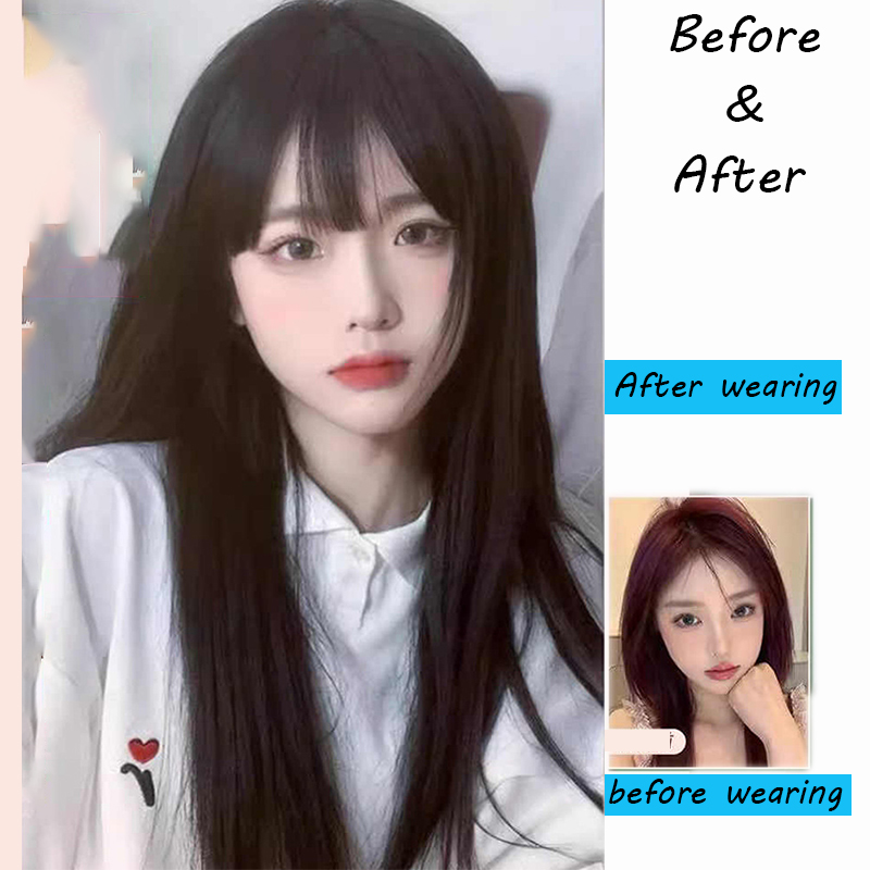 Synthetic Korean Black Long St - đánh giá và giá Anime Cosplay Girl With Black Hair