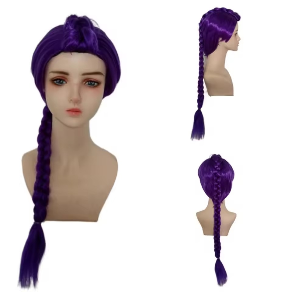 Anime Long Purple Braiding Hai - đánh giá và giá Anime Cosplay Girl With Black Hair