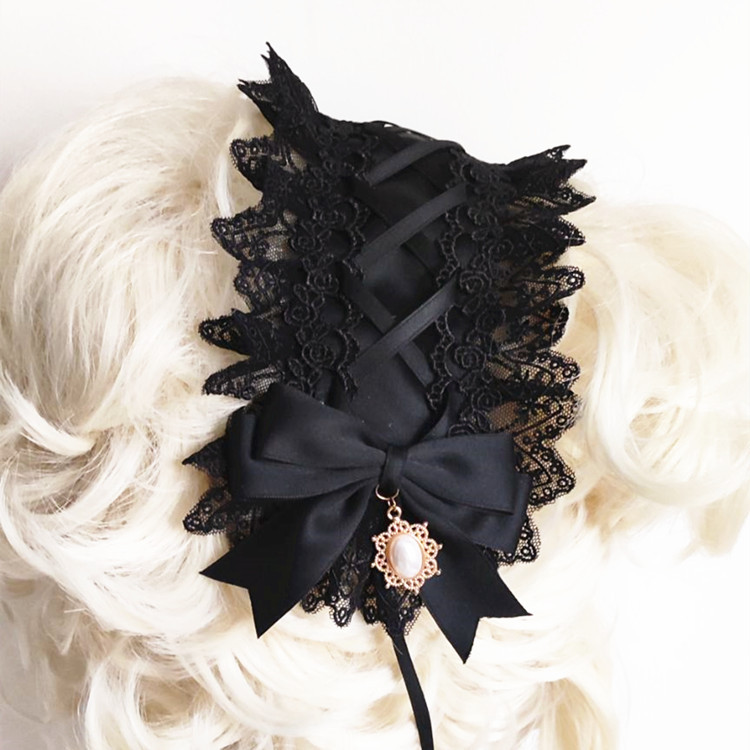 Red Dark Gothic Lolita Lace Ha - đánh giá và giá Anime Cosplay Girl With Black Hair
